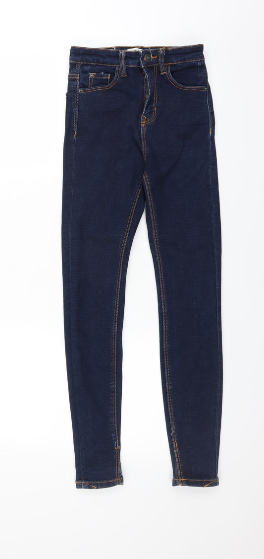 Stradivarius Womens Blue  Denim Skinny Jeans Size 4 L27 in - super high waist