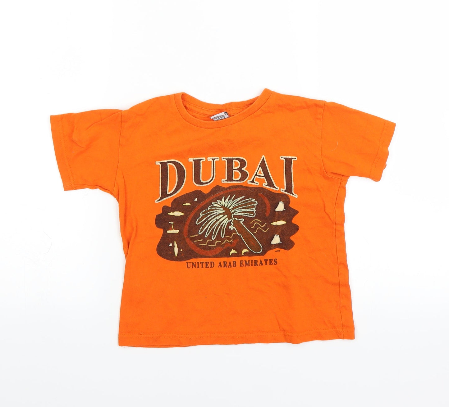AST Boys Orange   Basic T-Shirt Size 6-7 Years  - Dubai