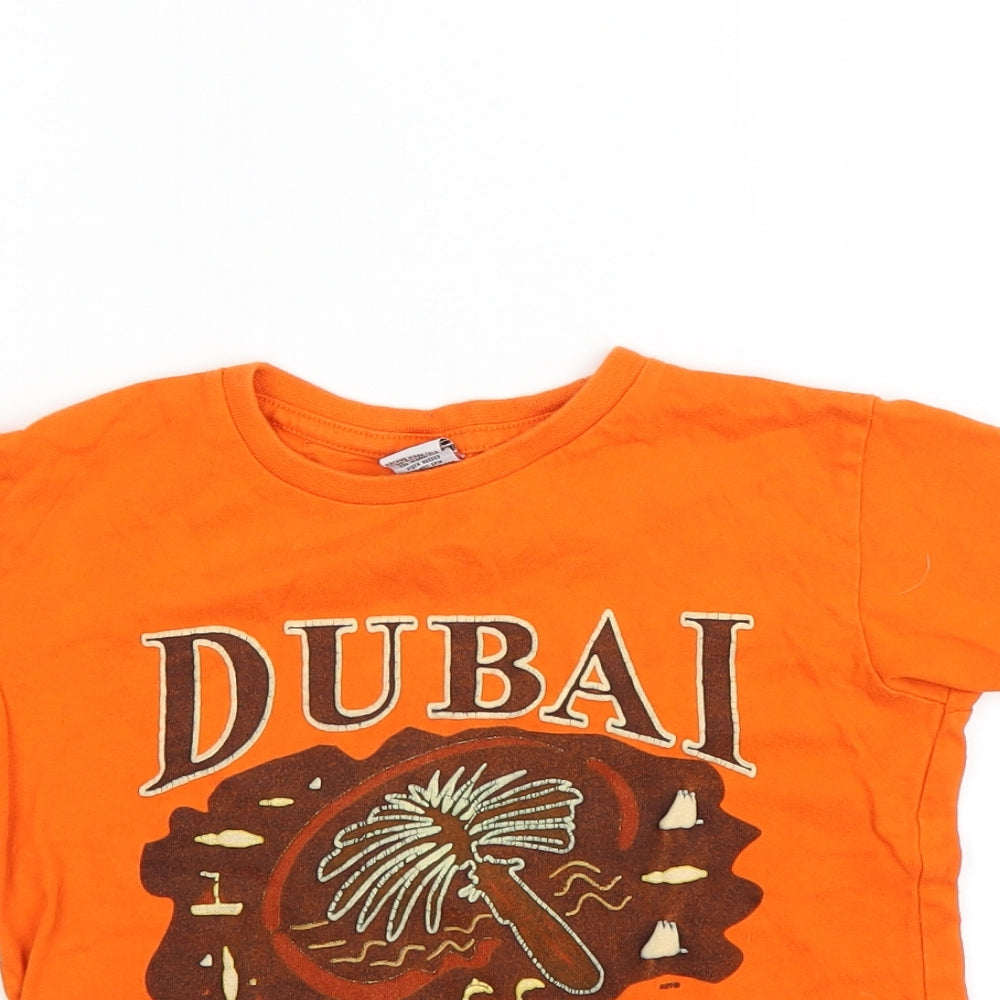 AST Boys Orange   Basic T-Shirt Size 6-7 Years  - Dubai