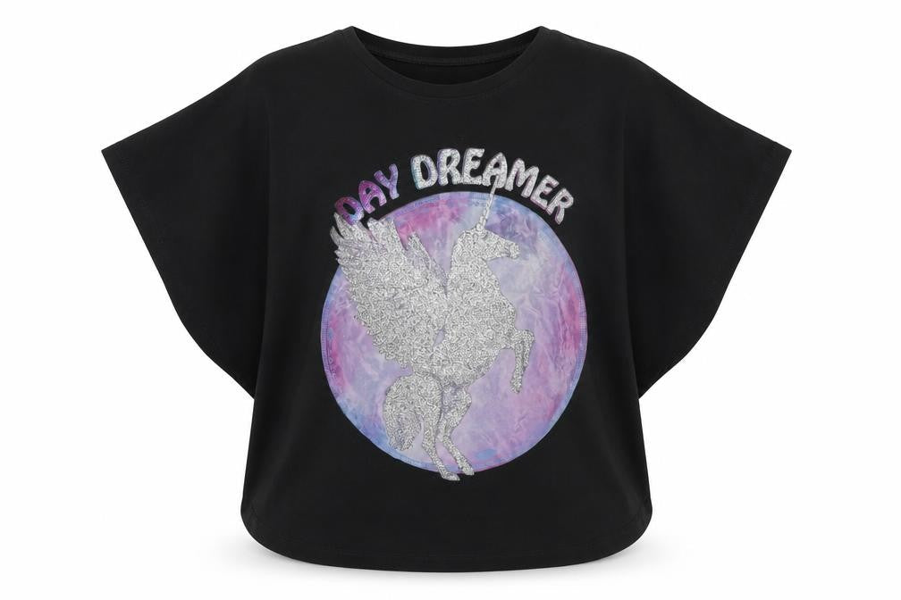 Tammy girl Girls Black Animal Print  Basic T-Shirt Size 11-12 Years