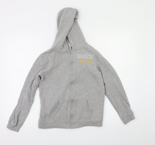 Brooklyn Boys Grey   Full Zip Hoodie Size 12-13 Years