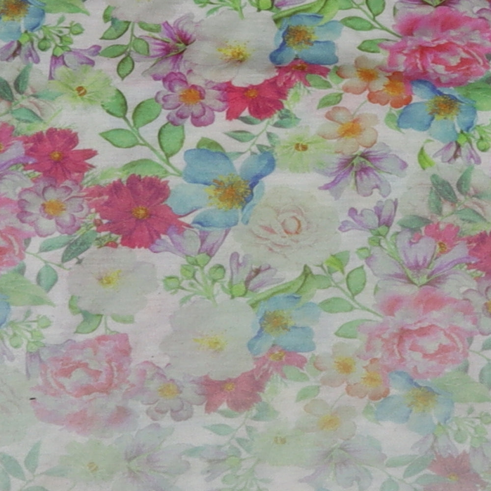 yd Girls Ivory Floral  Basic T-Shirt Size 7-8 Years