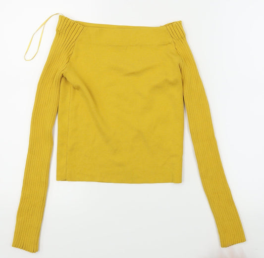 Preworn Womens Yellow   Pullover Jumper Size 10  - Cropped