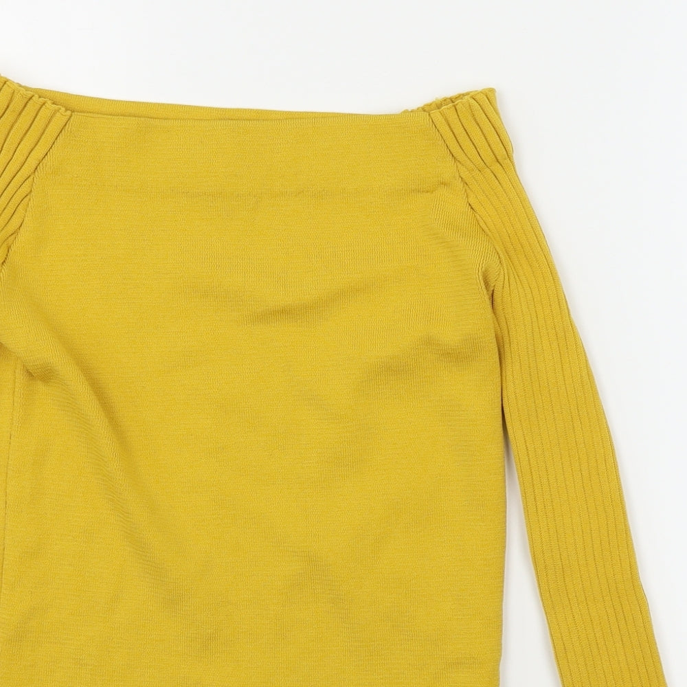 Preworn Womens Yellow   Pullover Jumper Size 10  - Cropped