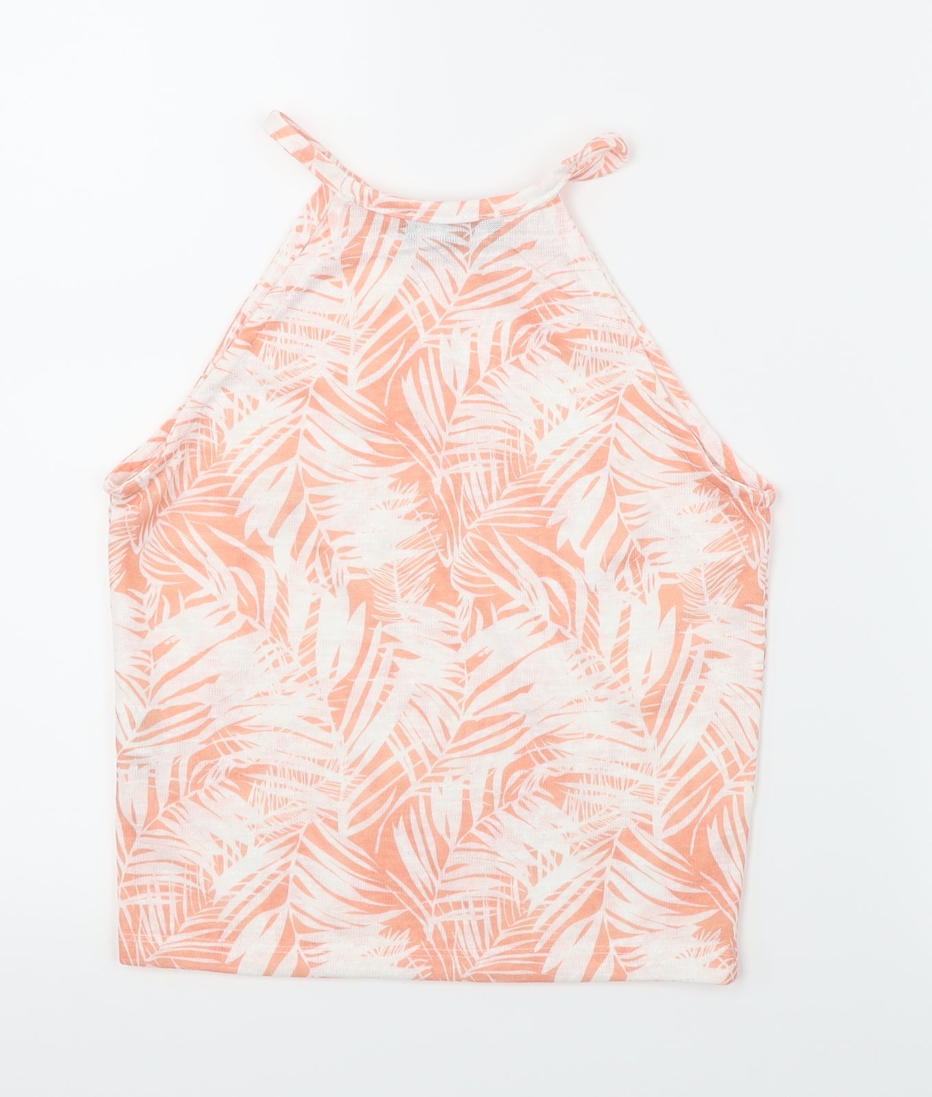 Primark Womens Orange Floral  Camisole T-Shirt Size 8  - Cropped Halter