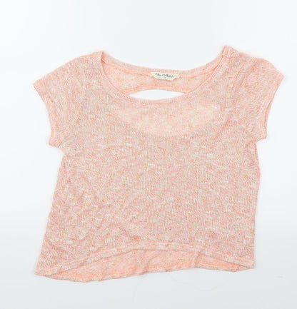 Front view of Miss Selfridge women’s orange basic blouse, size UK 12