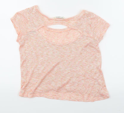 Back view of Miss Selfridge women’s orange basic blouse, size UK 12