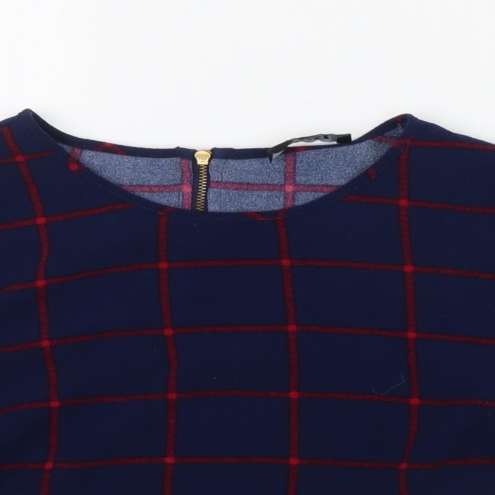 George Womens Red Check  Basic T-Shirt Size 10