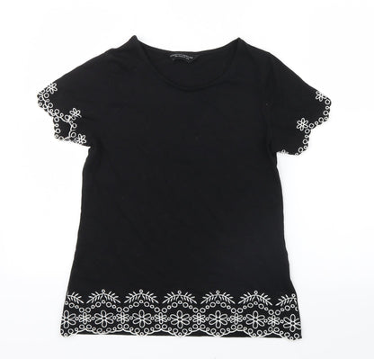 Additional front view of Dorothy Perkins women’s black basic t-shirt, size UK 6