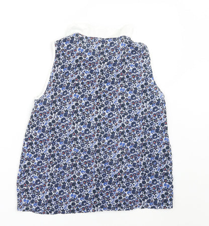 Back view of Jack Wills women’s blue floral basic blouse, size UK 8