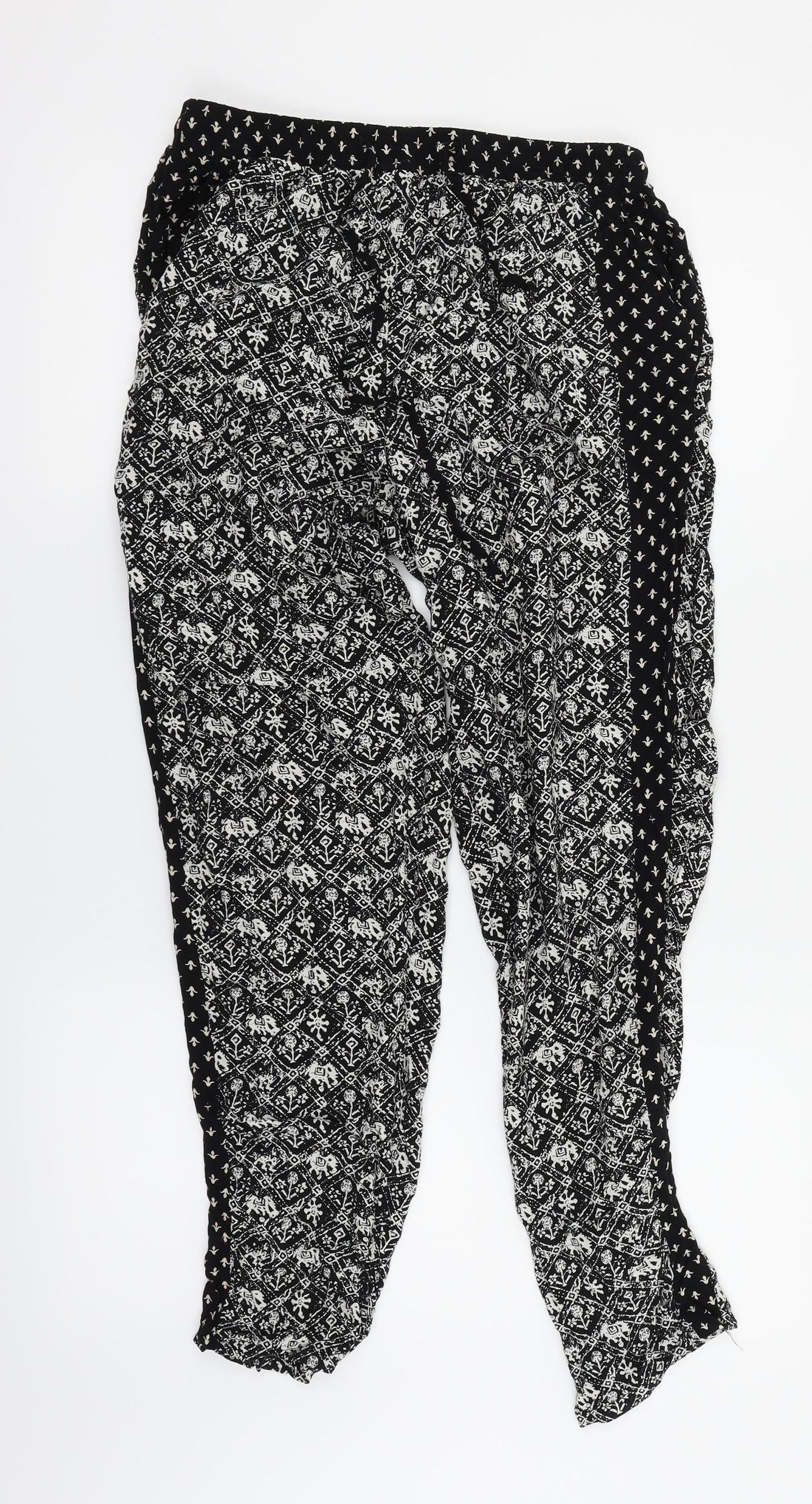 Ally Womens Multicoloured Geometric  Jogger Trousers Size 8