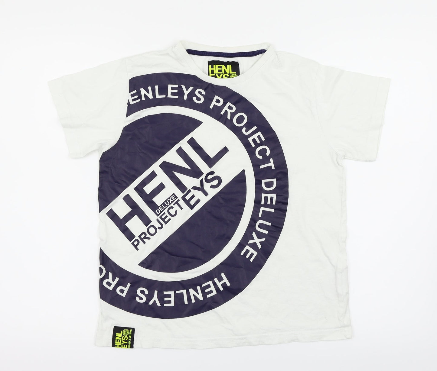 Henleys Boys White   Basic T-Shirt Size 11-12 Years