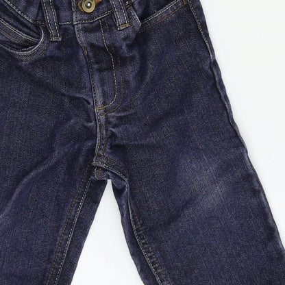 Brand and care label for George boys’ blue jogger jeans, size 9-12, months