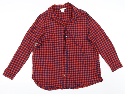 Additional front view of H&M women’s red basic button-up, size UK 42