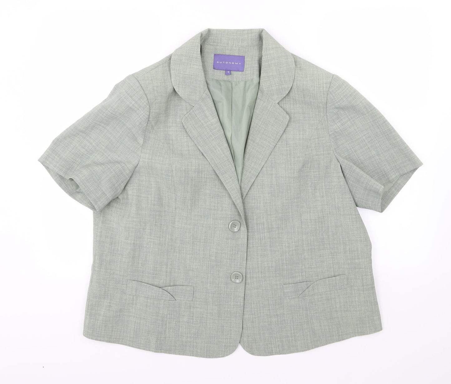 Autonomy Womens Green  Rayon Jacket Suit Jacket Size 18