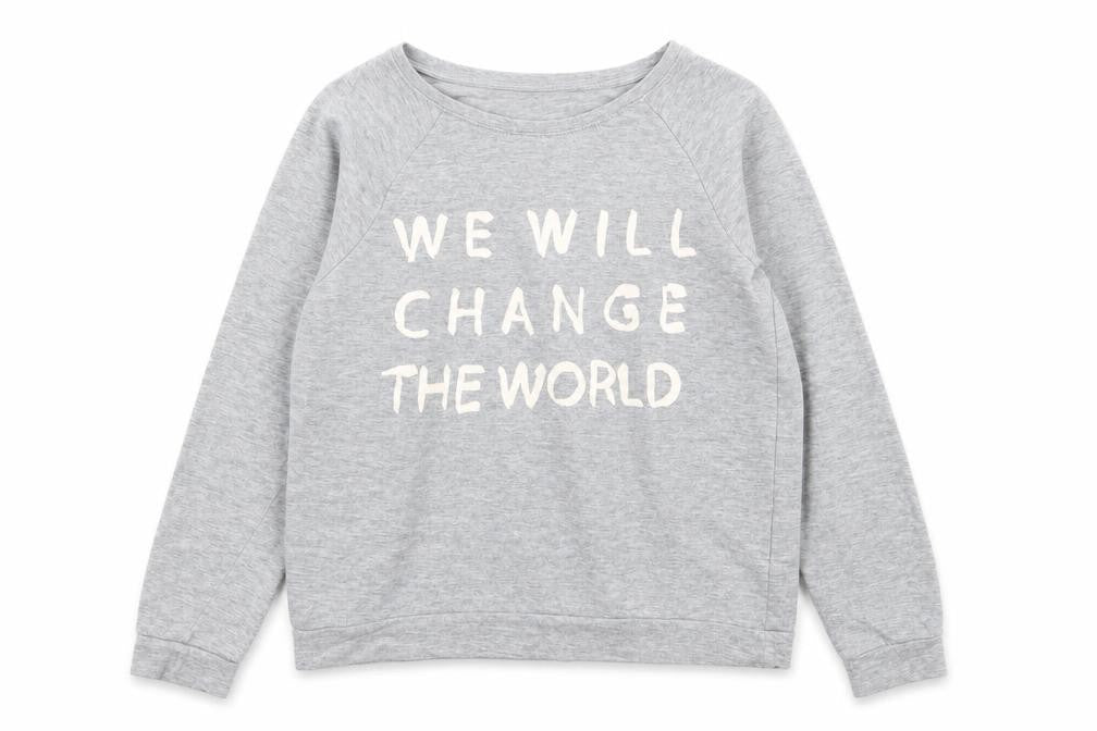H&M Girls Grey  Jersey Pullover Sweatshirt Size 12-13 Years  - Slogan