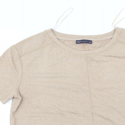 Close-up detail of Marks & Spencer women’s beige jumper, size M