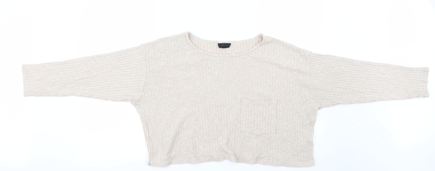 Topshop Womens Beige   Basic T-Shirt Size 12