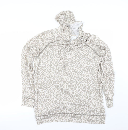 Time To Dream  Womens Multicoloured Animal Print  Pullover Hoodie Size M