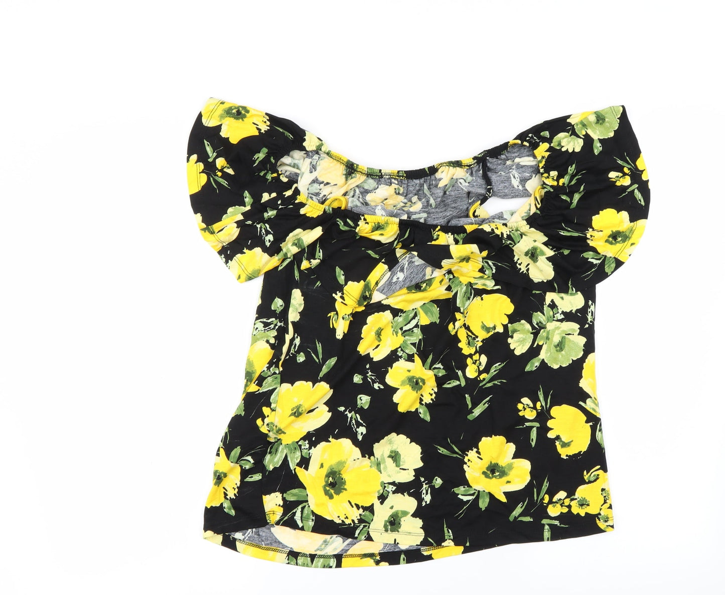 Bonmarché Womens Black Floral  Basic Blouse Size 12