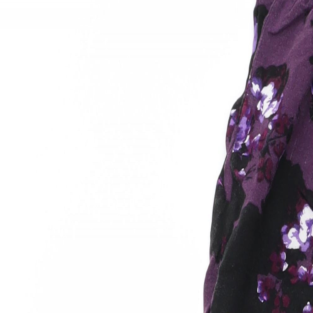 Dorothy Perkins Womens Purple Floral  Trousers  Size 12 L23 in