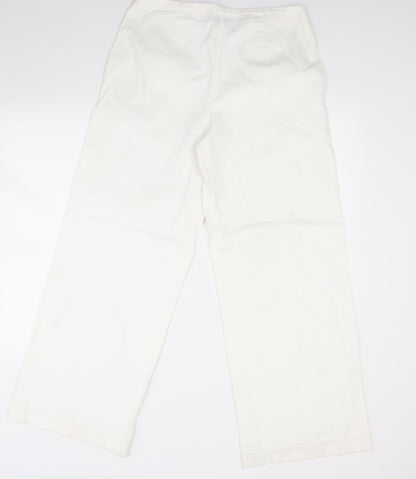 Back view of Bianca women’s white trousers, size UK 14, 28-inch leg