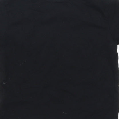 Brand and care label for Primark girls’ black basic t-shirt, size 18-24, months - palm tree