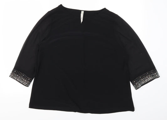 Stella Womens Black   Basic T-Shirt Size 14