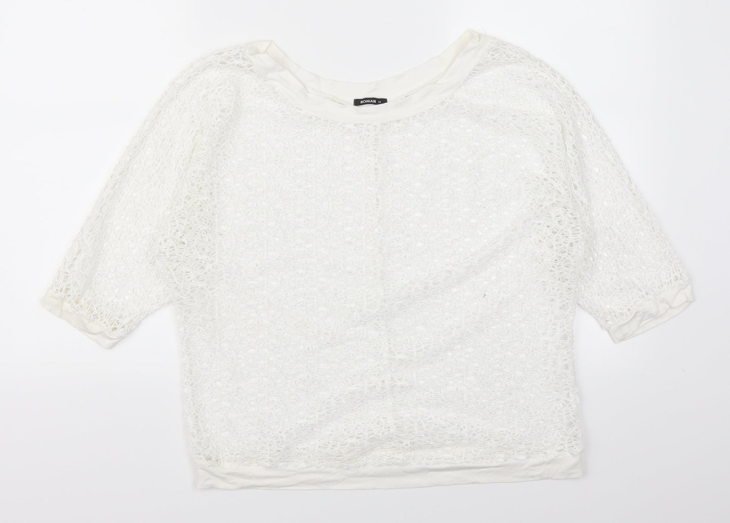 Roman Womens White   Pullover Jumper Size 12