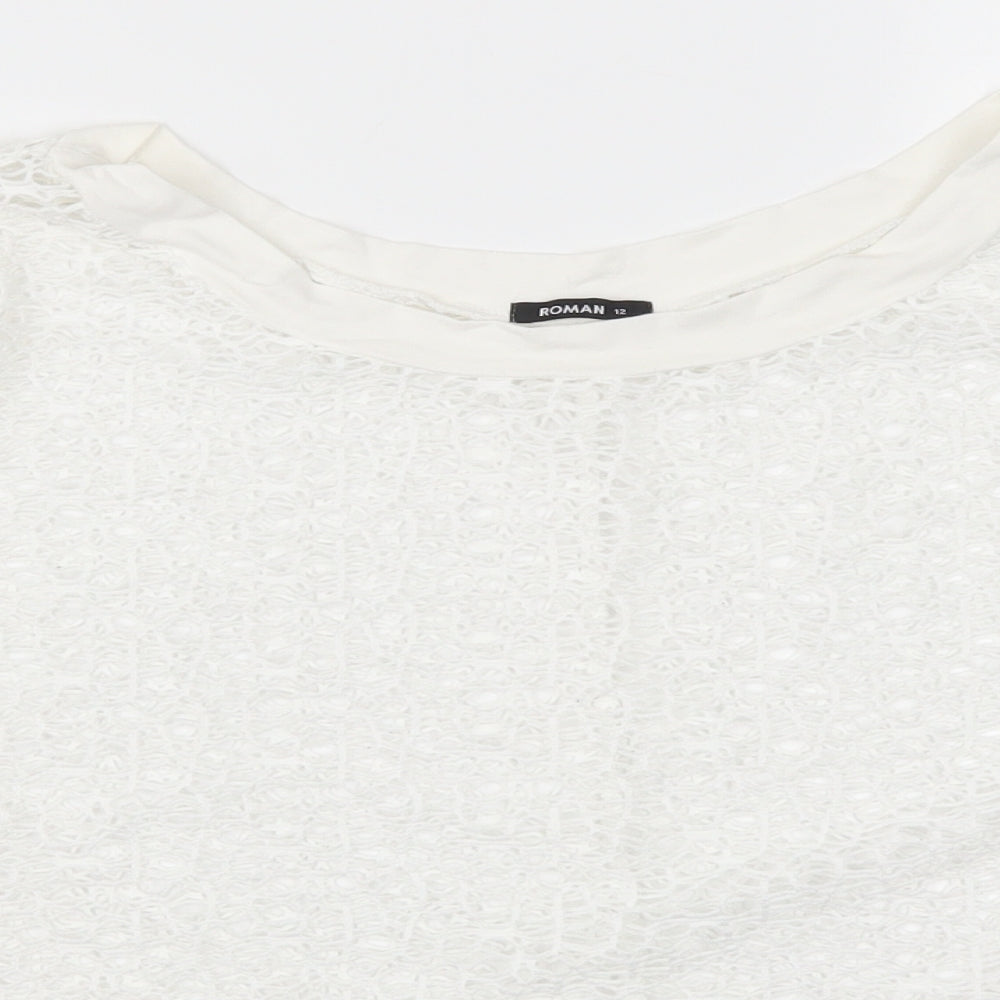 Roman Womens White   Pullover Jumper Size 12