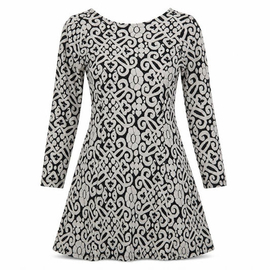 Marks & Spencer Womens Grey Geometric  Skater Dress  Size 8