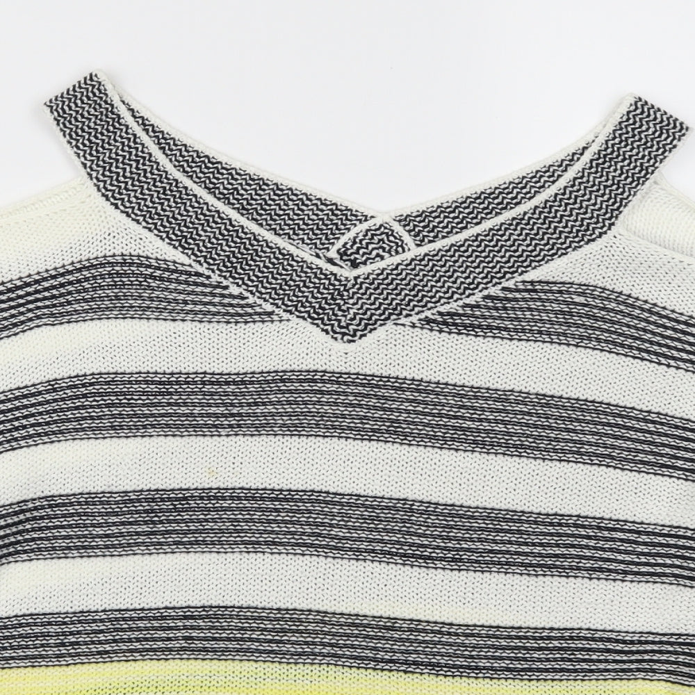 F&F Womens Yellow Striped  Pullover Jumper Size 12