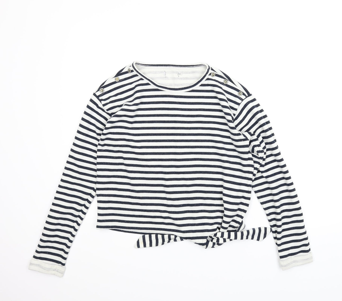Only Womens Blue Striped  Basic Blouse Size M