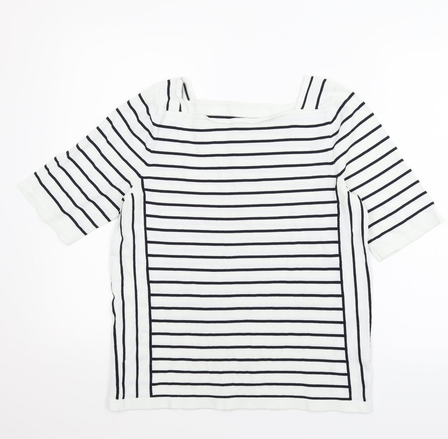 NEXT Womens White Striped  Basic Blouse Size 12