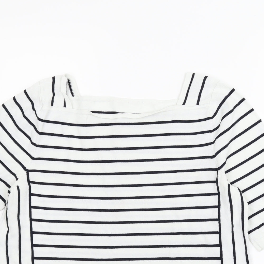 NEXT Womens White Striped  Basic Blouse Size 12