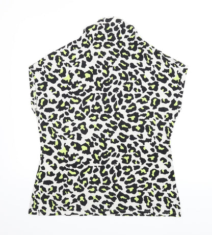 Additional front view of Next women’s multicoloured animal print basic blouse, size UK 14
