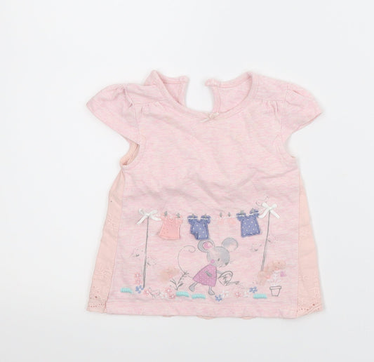 George Girls Pink Animal Print  A-Line  Size 3-6 Months
