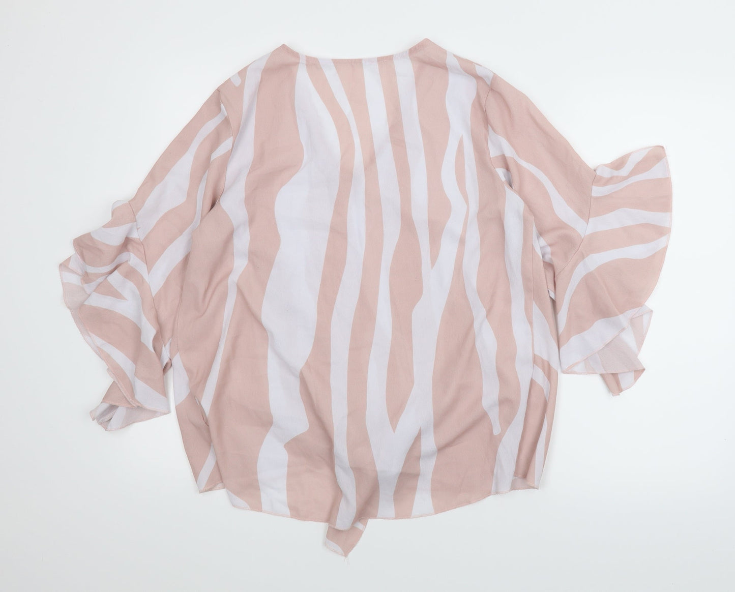 Preworn Womens Pink Animal Print  Basic Blouse Size M