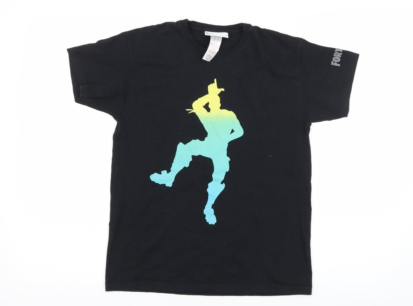 Primark Boys Black  Jersey Basic T-Shirt Size L