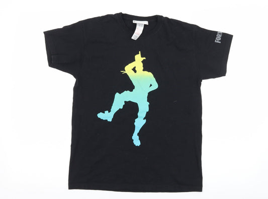 Primark Boys Black  Jersey Basic T-Shirt Size L