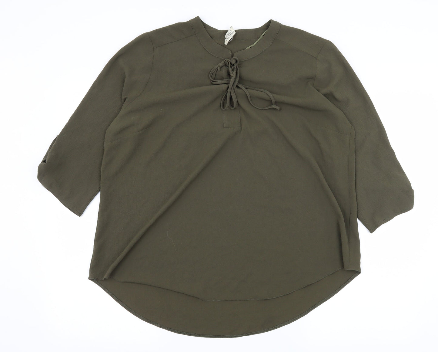 Papaya Womens Green   Basic Blouse Size 10  - Lace up detail