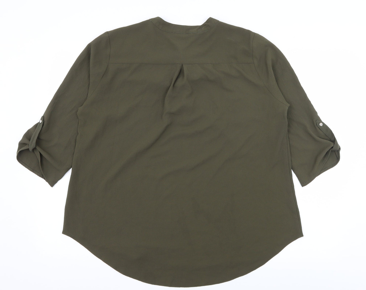 Papaya Womens Green   Basic Blouse Size 10  - Lace up detail