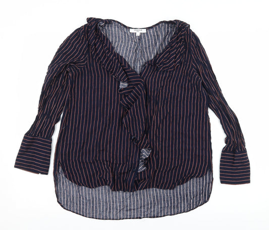 Sweewe Womens Blue Striped  Basic Blouse Size S