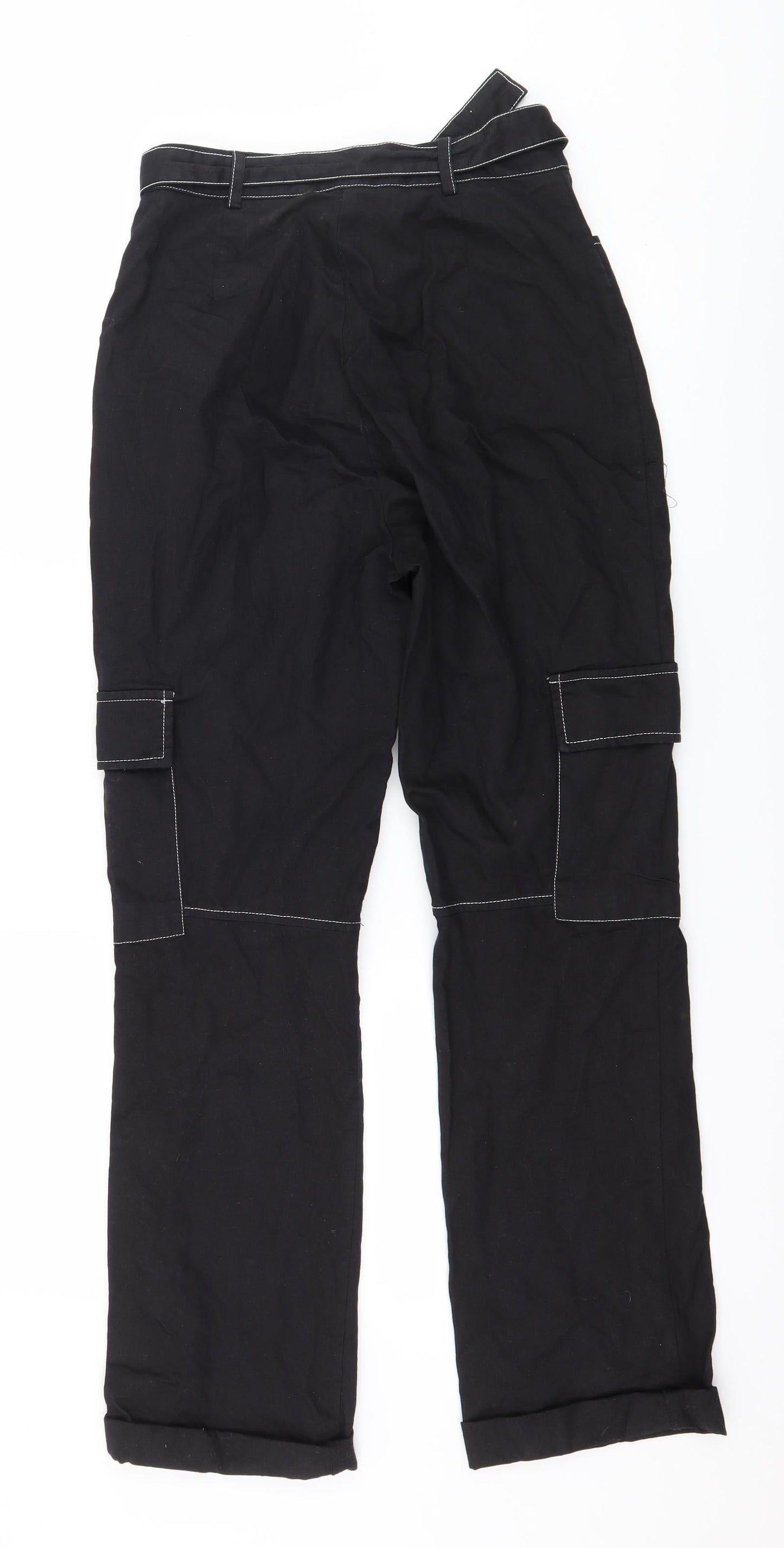 PRETTYLITTLETHING Womens Black   Trousers  Size 6 L28 in