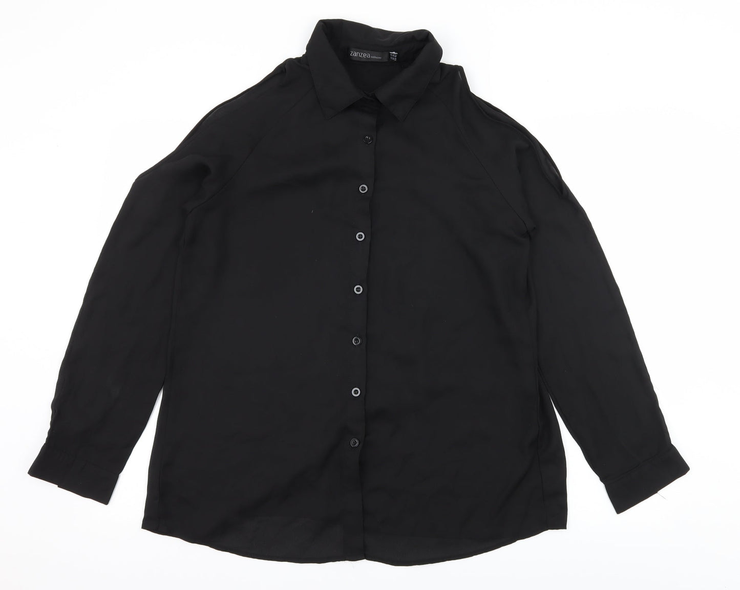 Zanzea Womens Black   Basic Blouse Size 10  - Cut Out Shoulder