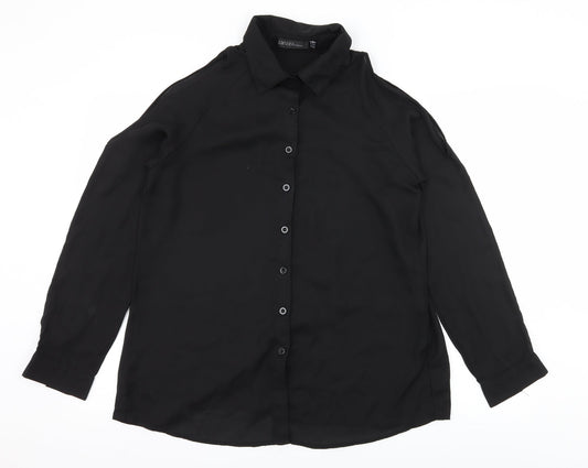 Zanzea Womens Black   Basic Blouse Size 10  - Cut Out Shoulder