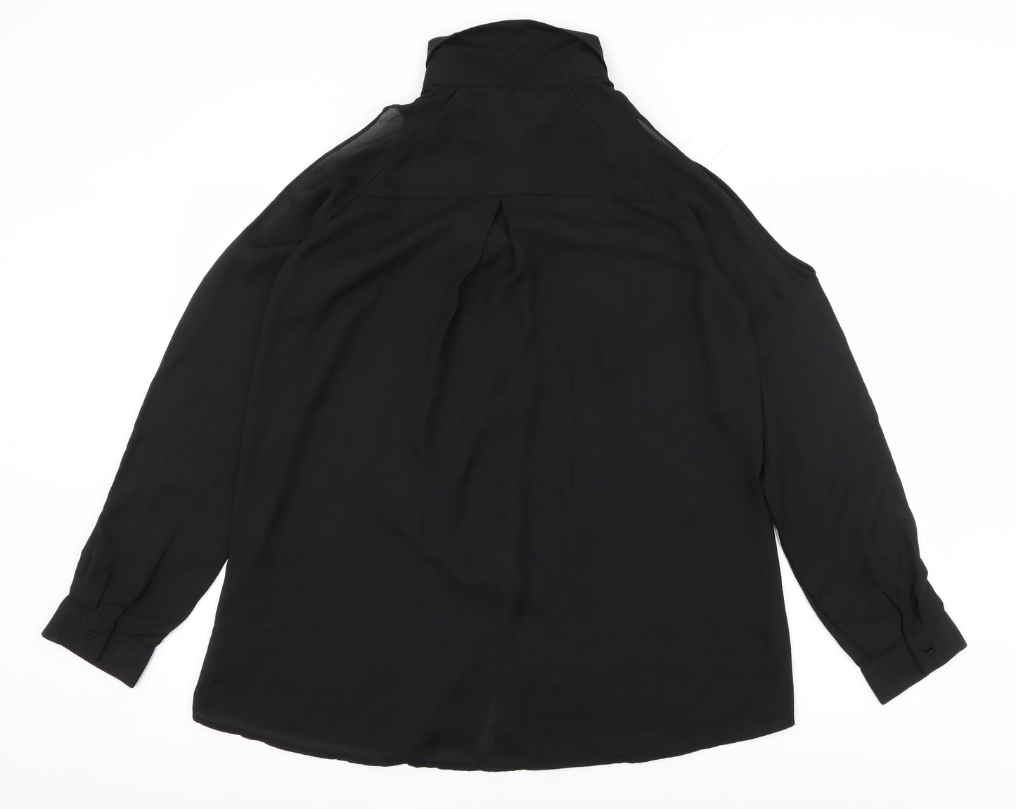 Zanzea Womens Black   Basic Blouse Size 10  - Cut Out Shoulder