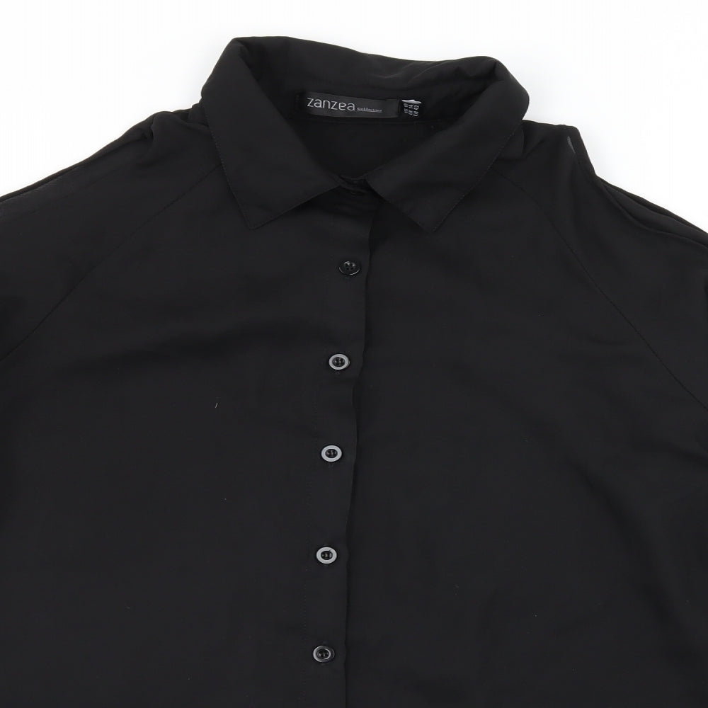 Zanzea Womens Black   Basic Blouse Size 10  - Cut Out Shoulder