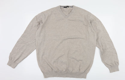 Front view of Dunnes men’s ivory knit jumper, size 2XL