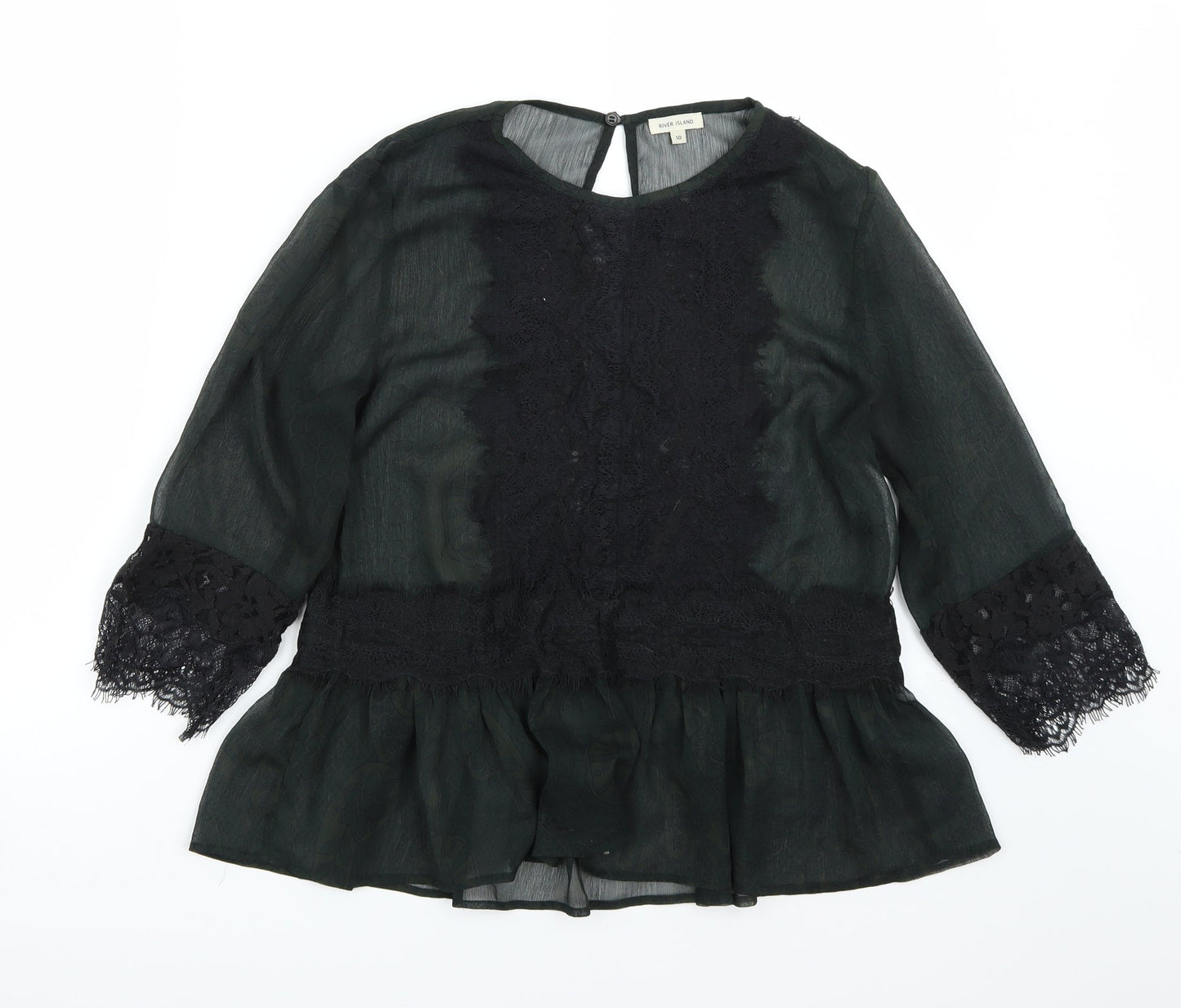Riverisland Womens Green   Basic T-Shirt Size 10